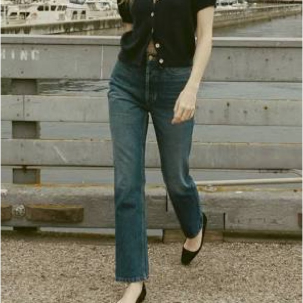 Doen Blue Straight Leg Jeans High-Rise Vintage Wash